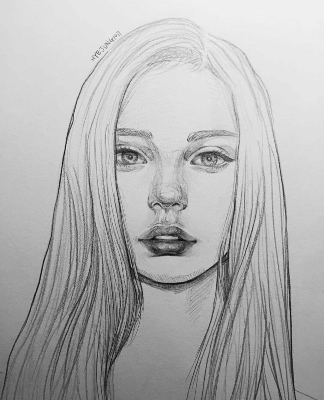 Портрет девочки карандашом