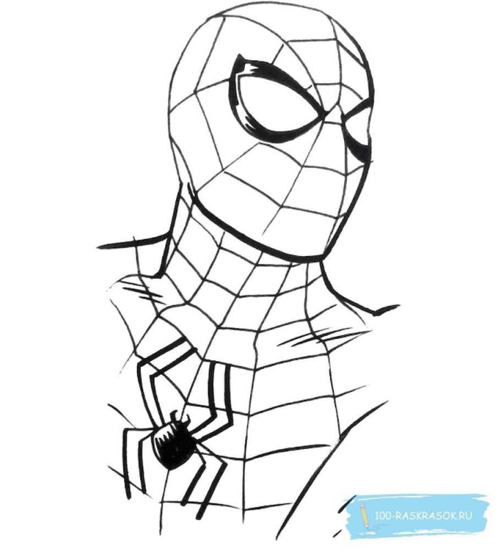 Набросок для рисования человек паук